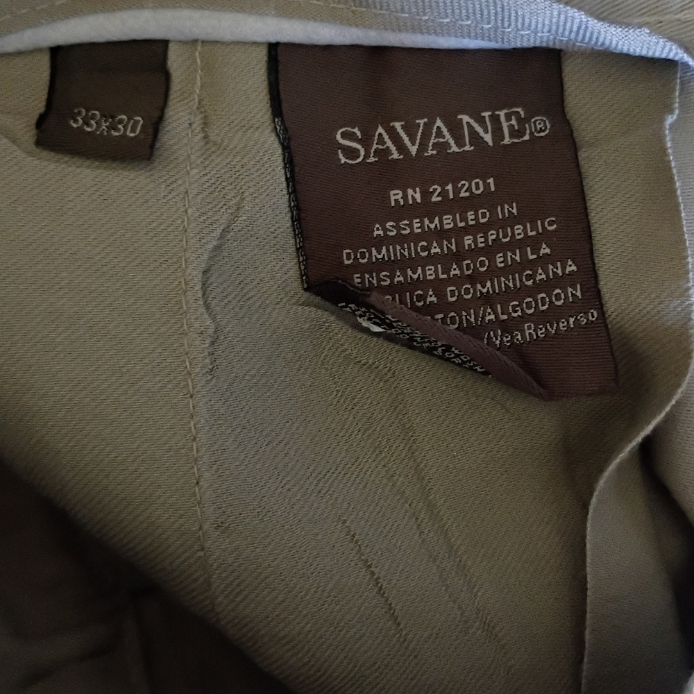 ❤️ Men's Savane Khaki Pants Size 33,30 - Picture 6 of 6